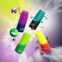 34oz Stainless Steel Single Wall Bottle Colour Change with Flip Straw Lid