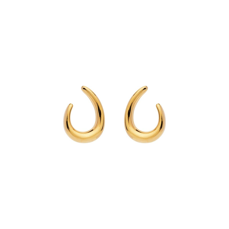 Baby Curl Yellow Gold Stud Earring