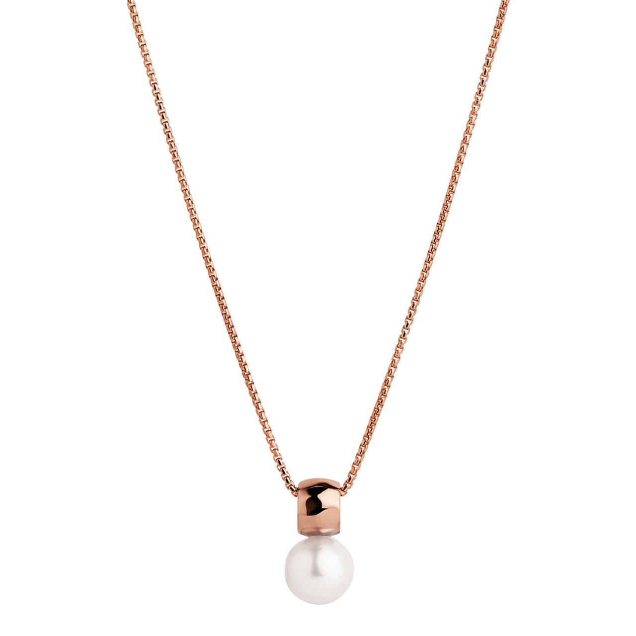Idyll Rose Gold Pearl Necklace 45cm
