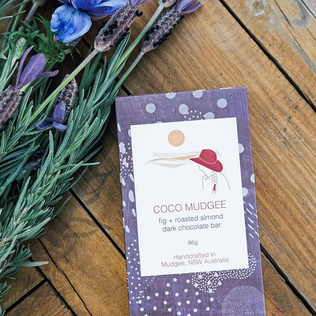 Coco Mudgee Dark Fig  & Roasted Almond Chocolate Bar