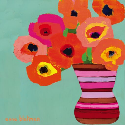 Colourful Flowers By Anna Blatman | Stone Drink Coaster Collection