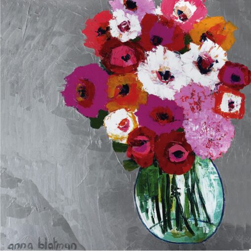 Colourful Flowers By Anna Blatman | Stone Drink Coaster Collection