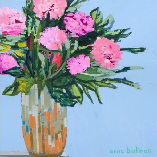 Colourful Flowers By Anna Blatman | Stone Drink Coaster Collection