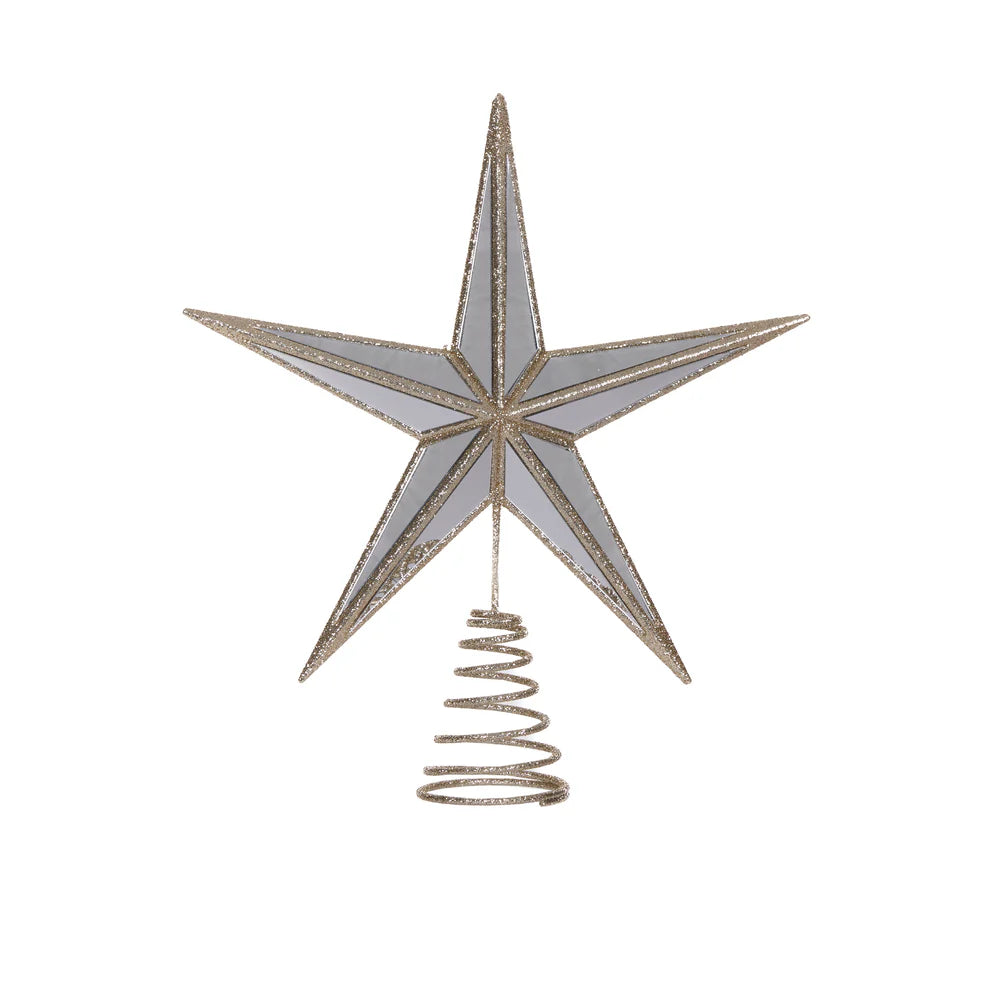 5 Point Mirrored Tree Topper Star Champagne – Whatever Mudgee