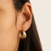 Ripple Hoop Earring | Yellow Gold