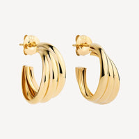 Ripple Hoop Earring | Yellow Gold