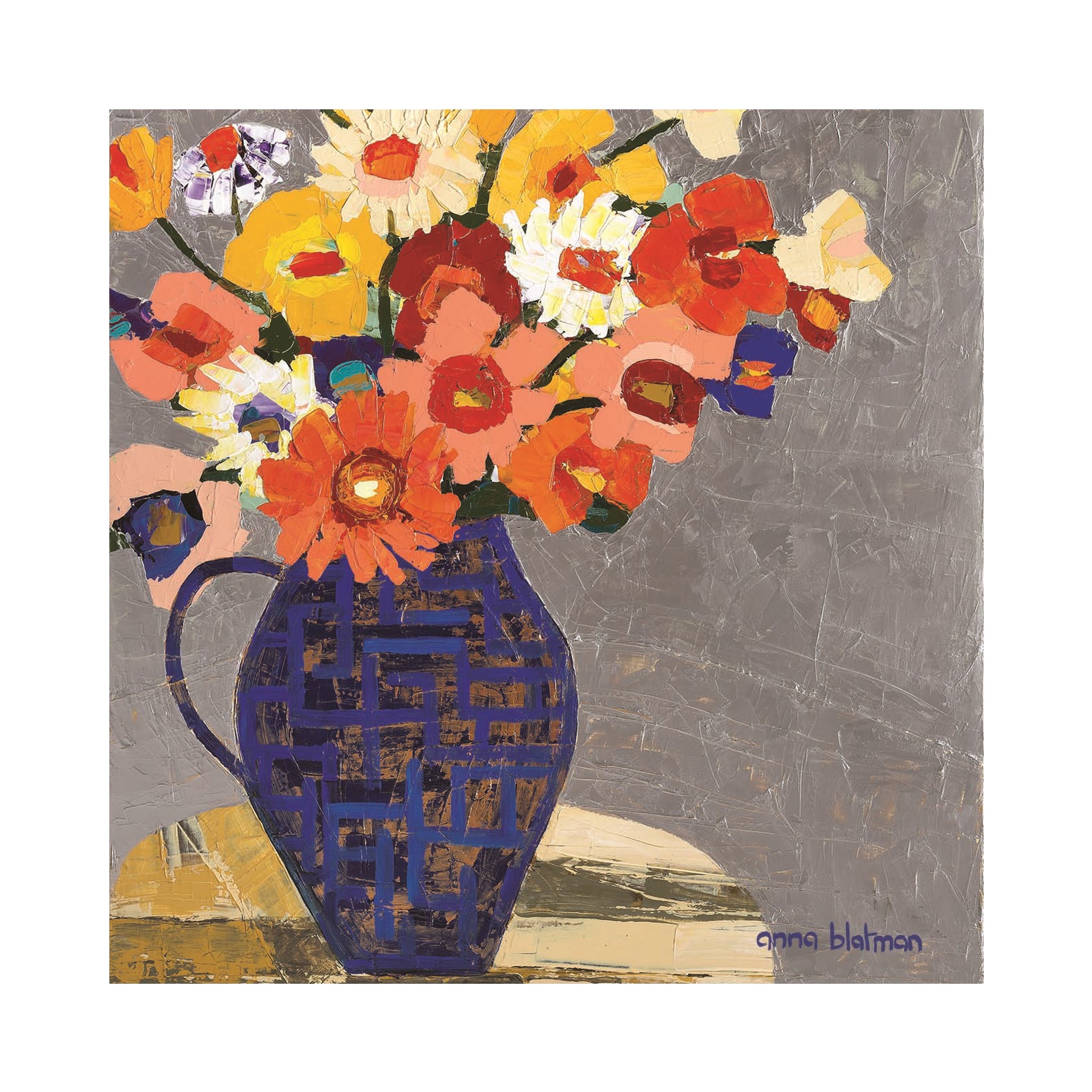 Colourful Flowers By Anna Blatman | Stone Drink Coaster Collection