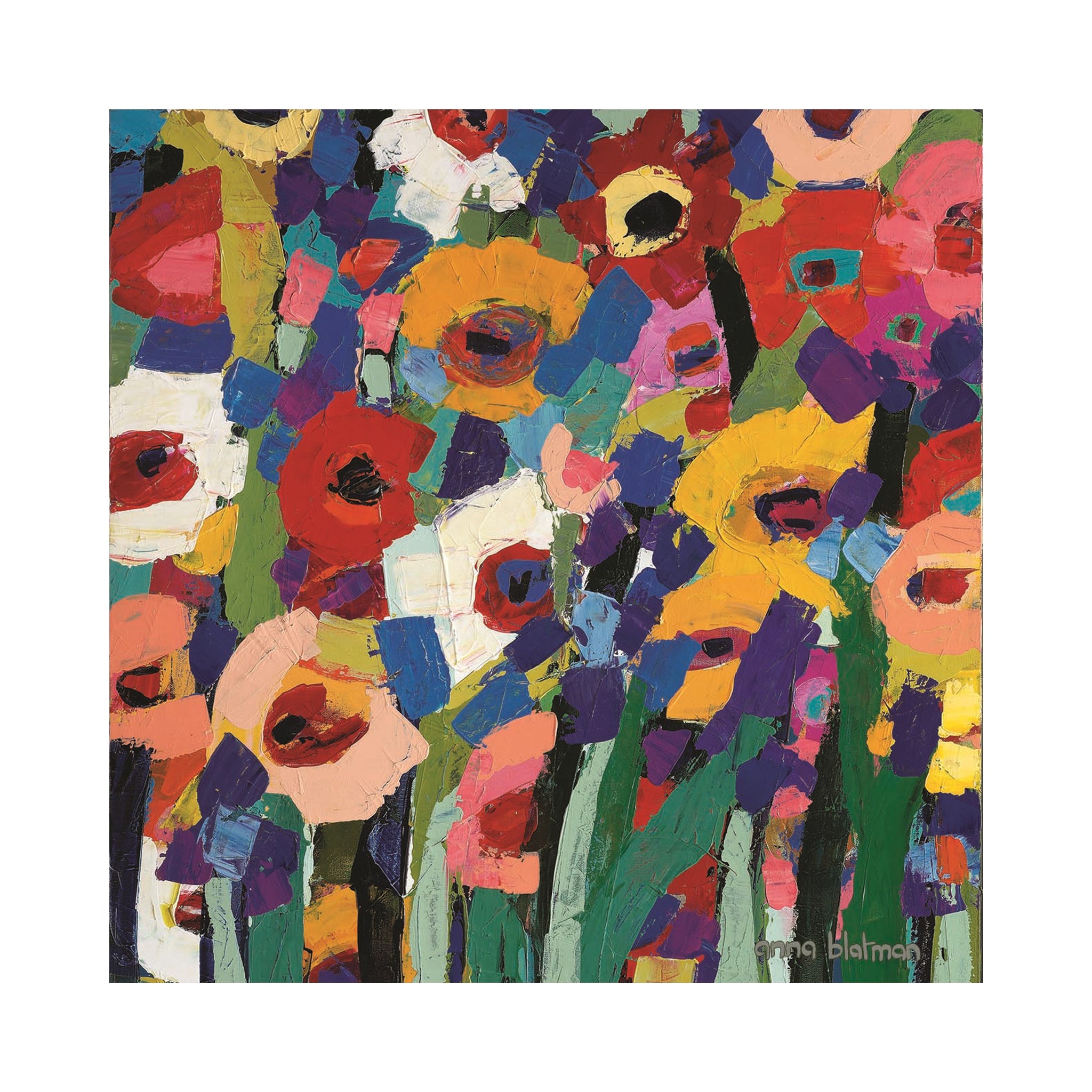 Colourful Flowers By Anna Blatman | Stone Drink Coaster Collection