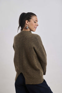 Brown Split knit