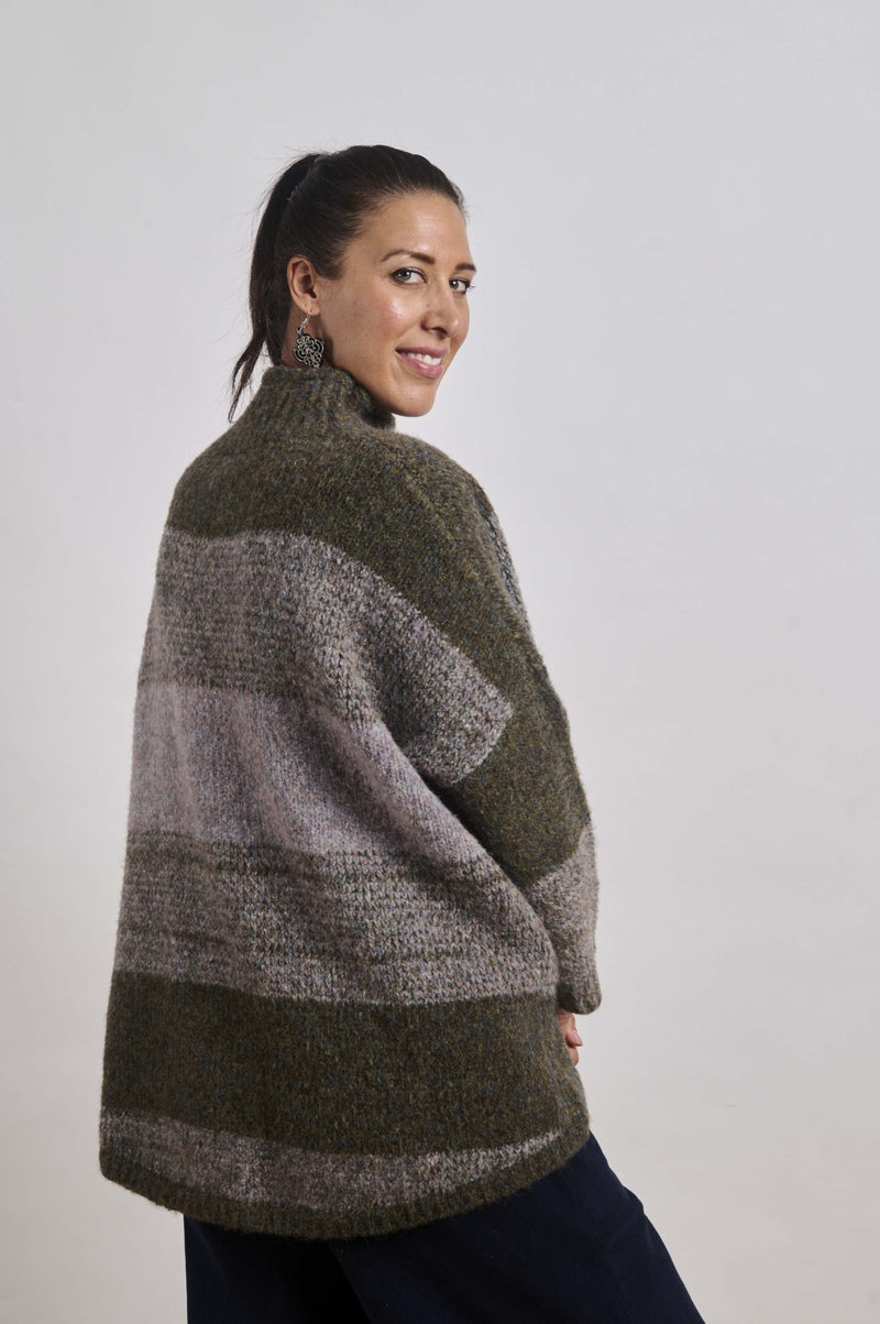 Brown/Grey Stripe Knit
