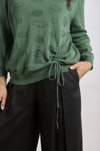 Green Pattern Tie Up Knit