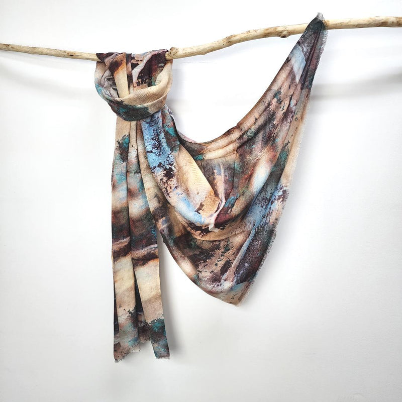 Natural/Blue Scarf
