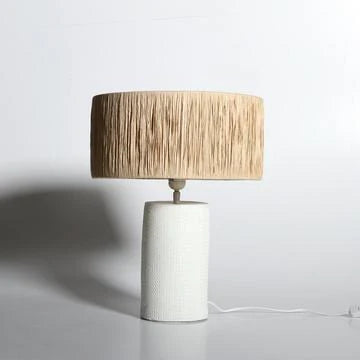 Hacienda Table Lamp | White Rattan