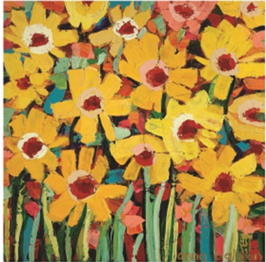 Colourful Flowers By Anna Blatman | Stone Drink Coaster Collection