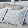 Swansea Light Blue Woven Stripe Feather Cushion
