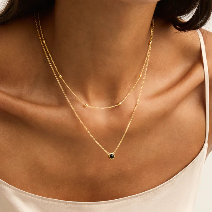 Heavenly Onyx Necklace | Yellow Gold