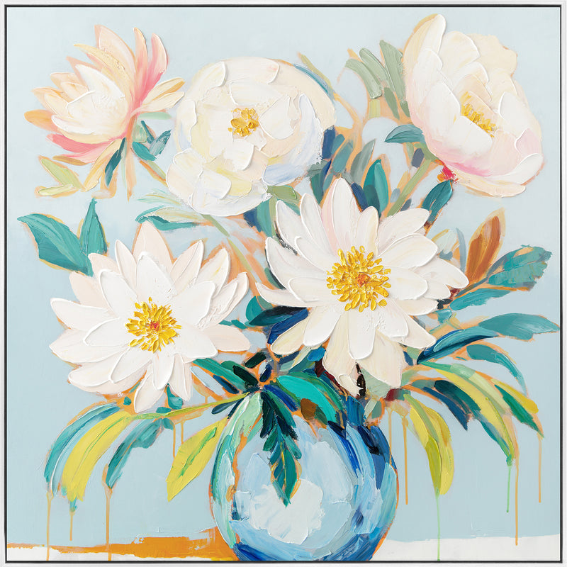 Floral Fiesta Painting | Framed Canvas | 93x93cm