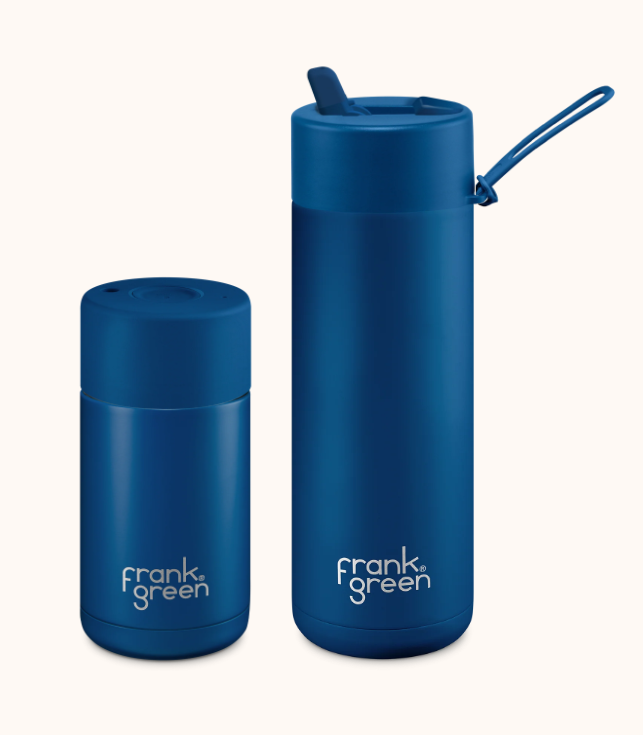 The Essentials Small 12oz Ceramic Reusable Cup + 20oz Ceramic Reusable Bottle | Boxed Gift Set