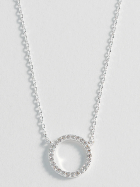 Circle CZ Silver Necklace | You Are Capable Of Amazing Things
