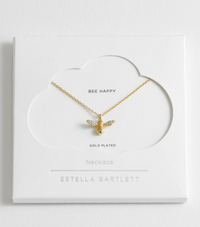 CZ Bee Charm Pendant Necklace | Bee Happy