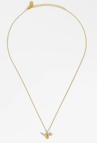 CZ Bee Charm Pendant Necklace | Bee Happy