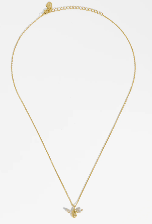 CZ Bee Charm Pendant Necklace | Bee Happy