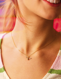 CZ Bee Charm Pendant Necklace | Bee Happy