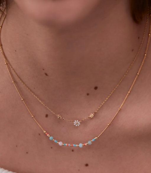 Mini Mixed Beaded Chain Necklace | Love