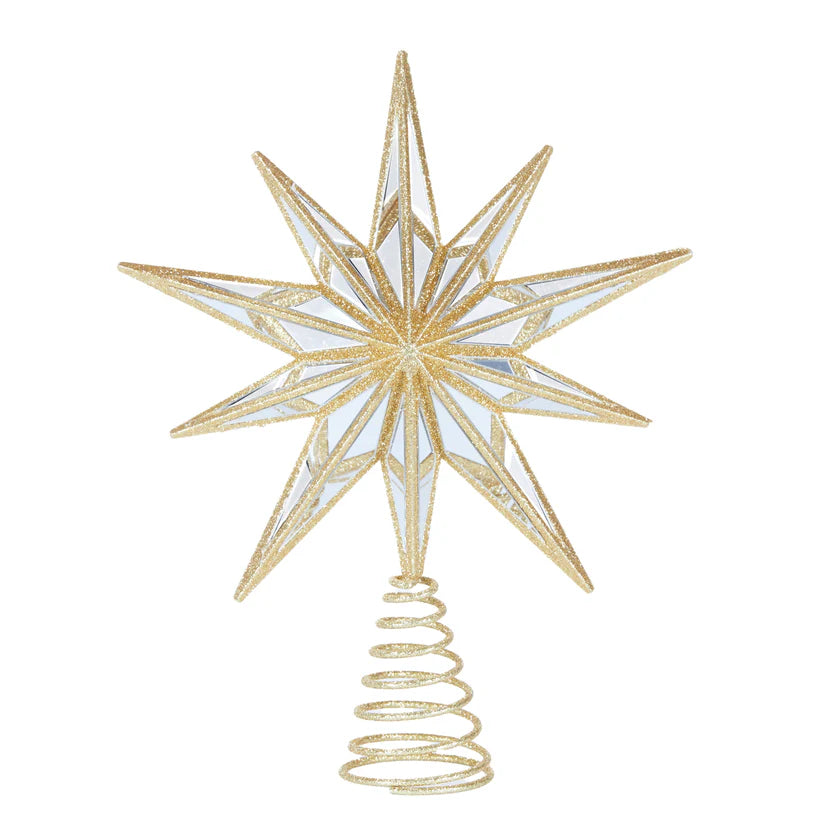 9 Point Mirrored Tree Topper Star Gold – Whatever Mudgee