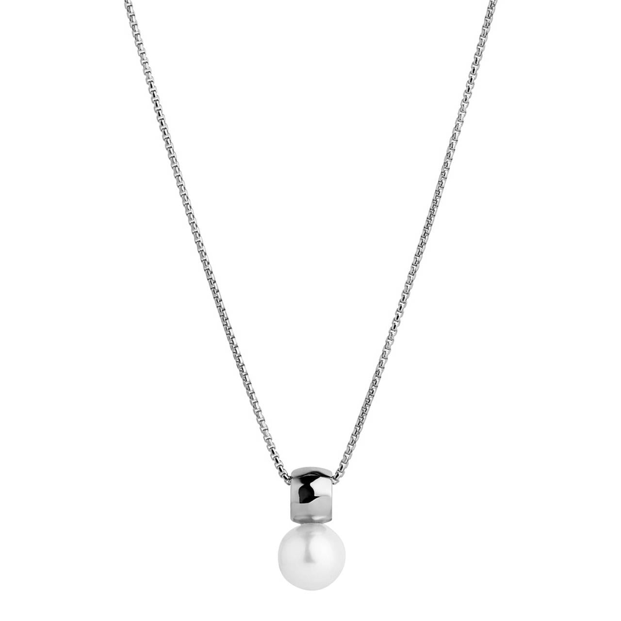 Idyll Silver Pearl Necklace 45cm
