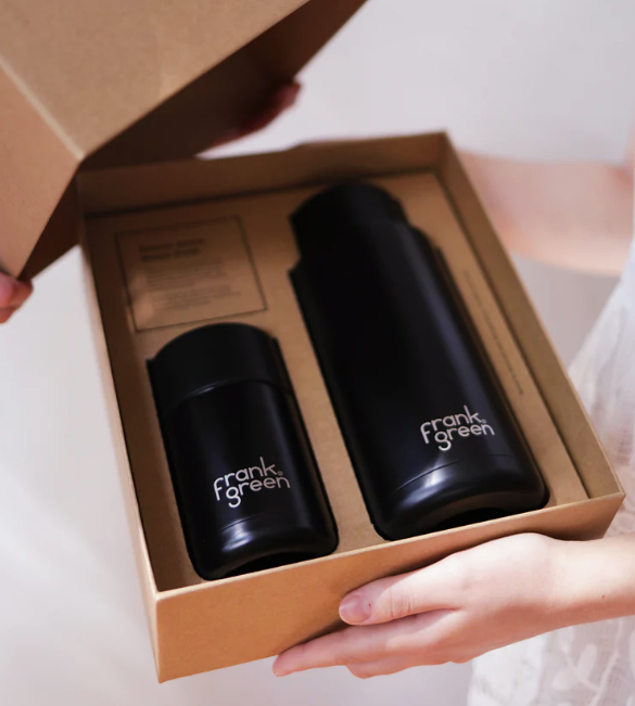 The Essentials 10oz Ceramic Reusable Cup + 34oz Ceramic Reusable Bottle | Boxed Gift Set