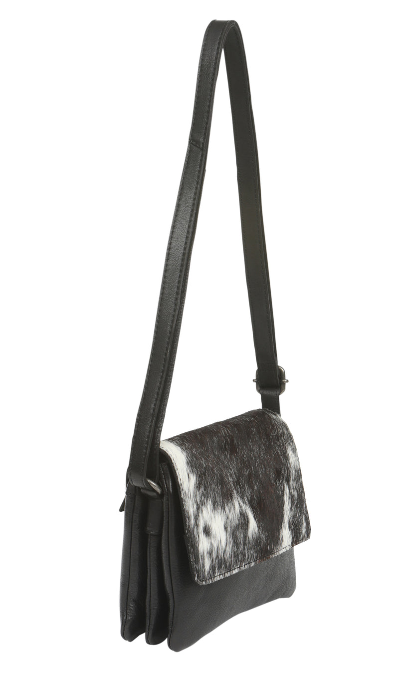 Leather Bag with Cowhide Flap | 6653