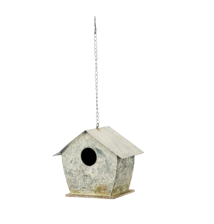 Birdhouse Hanging Moss Zinc