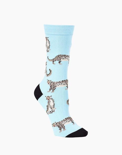 Snow Leopard | Blue | Women's Bamboo Sock
