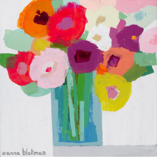 Colourful Flowers By Anna Blatman | Stone Drink Coaster Collection