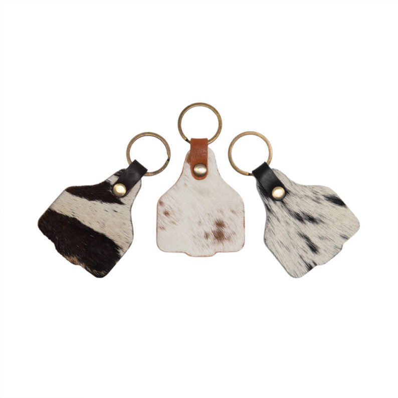 Cattle Tag Cowhide Keyring | Lombok