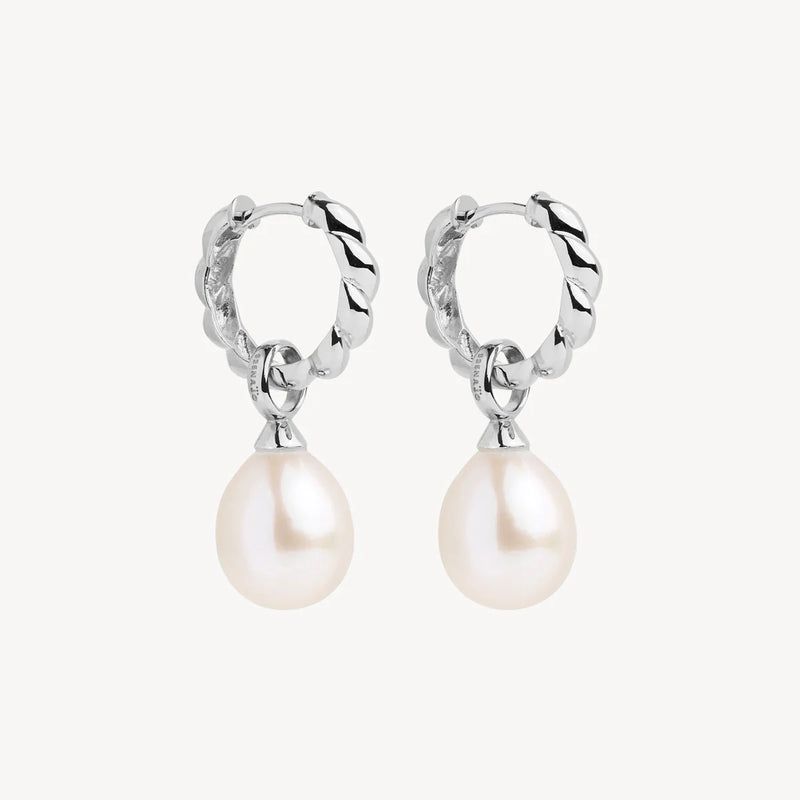 Dew Drop Pearl Earrings | Sterling Silver