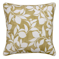 Amari Mustard White Linen Patterned Cushion