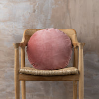 Linen/Velvet Cushion | Guava