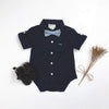Baby Boys Dress Shirt Romper | Navy