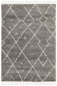 Saffron Grey | Shag Tassel Floor Rug