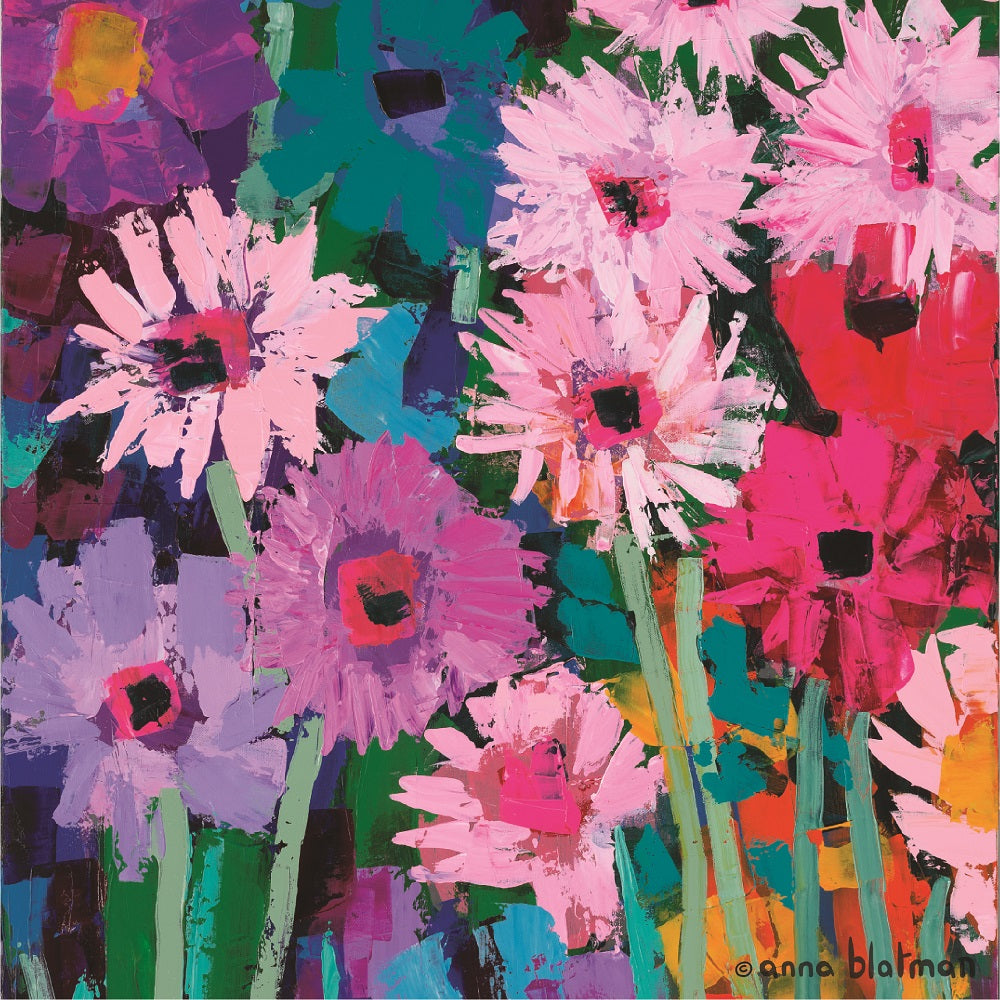 Colourful Flowers By Anna Blatman | Stone Drink Coaster Collection