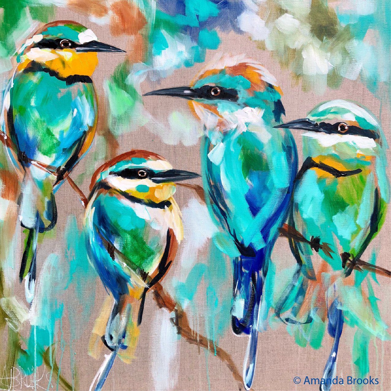 Bird Art By Amanda Brooks | Stone Drink Coaster Collection