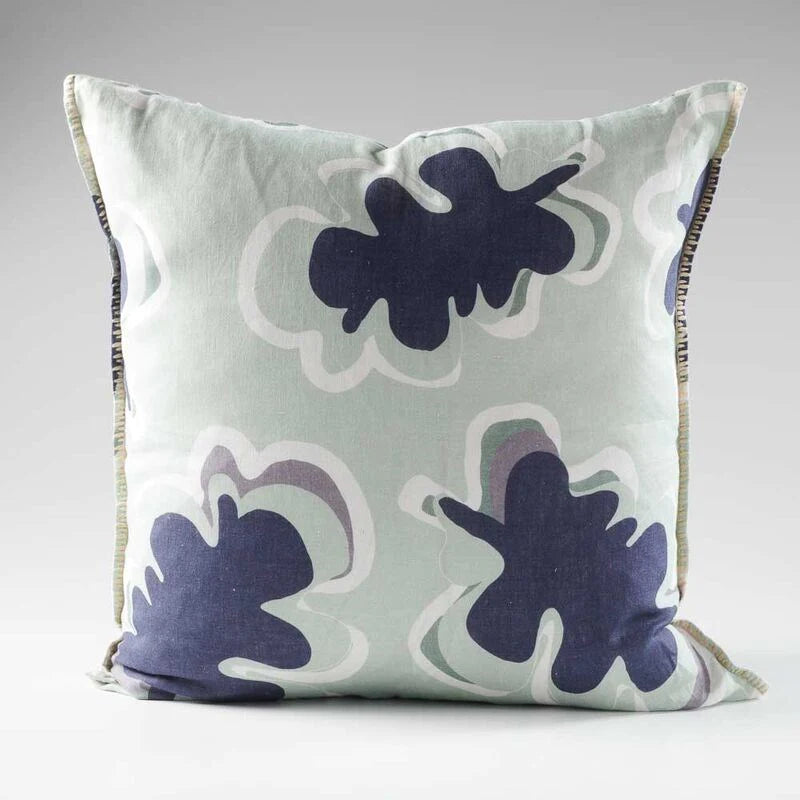 Gidget Linen Cushion | Sea Mist/Navy