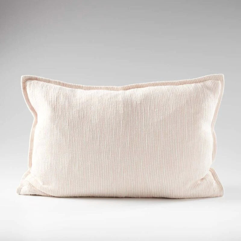 Myra Linen Cushion | Musk/White Stripe
