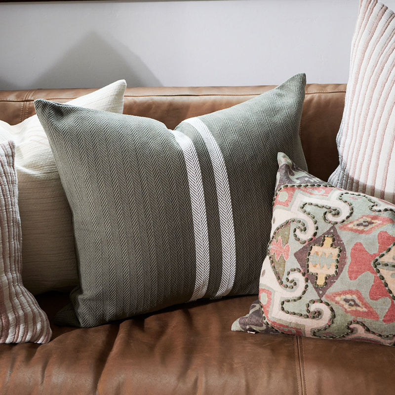 Simpatico Cushion | Khaki/White