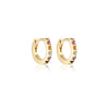 Mini Alpha Huggie Earrings | Rainbow Gemstones
