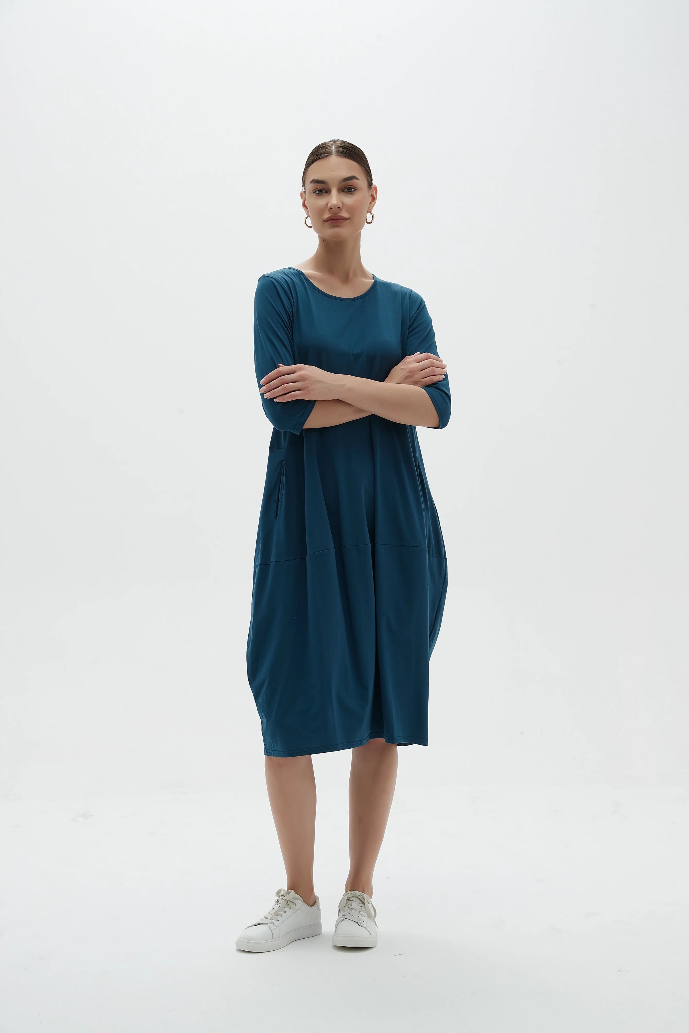 Diagonal Seam Dress (Lighter Weight) | Ocean