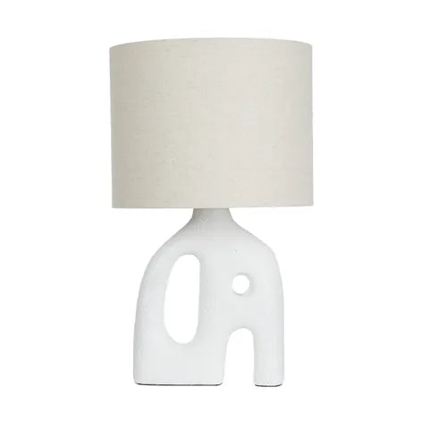 Sandor Resin Table Lamp | White/Natural