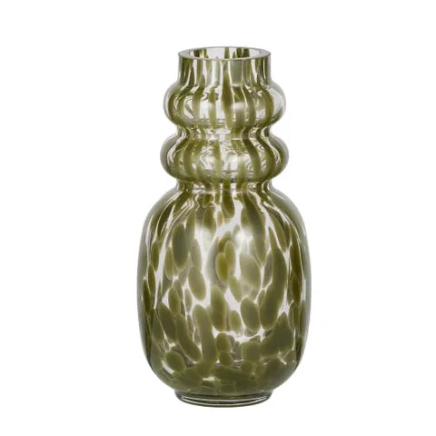 Splatter Glass Vase | Clear/Moss